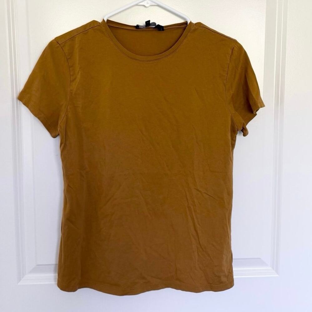 Theory Cotton Crew Classic Luxe Tee Mustard Medium